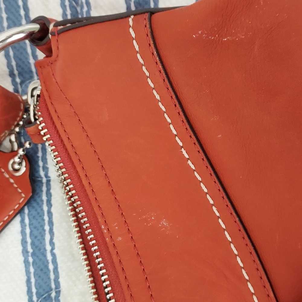 Coach burnt orange leather bag/purse - Picture 8 of 9